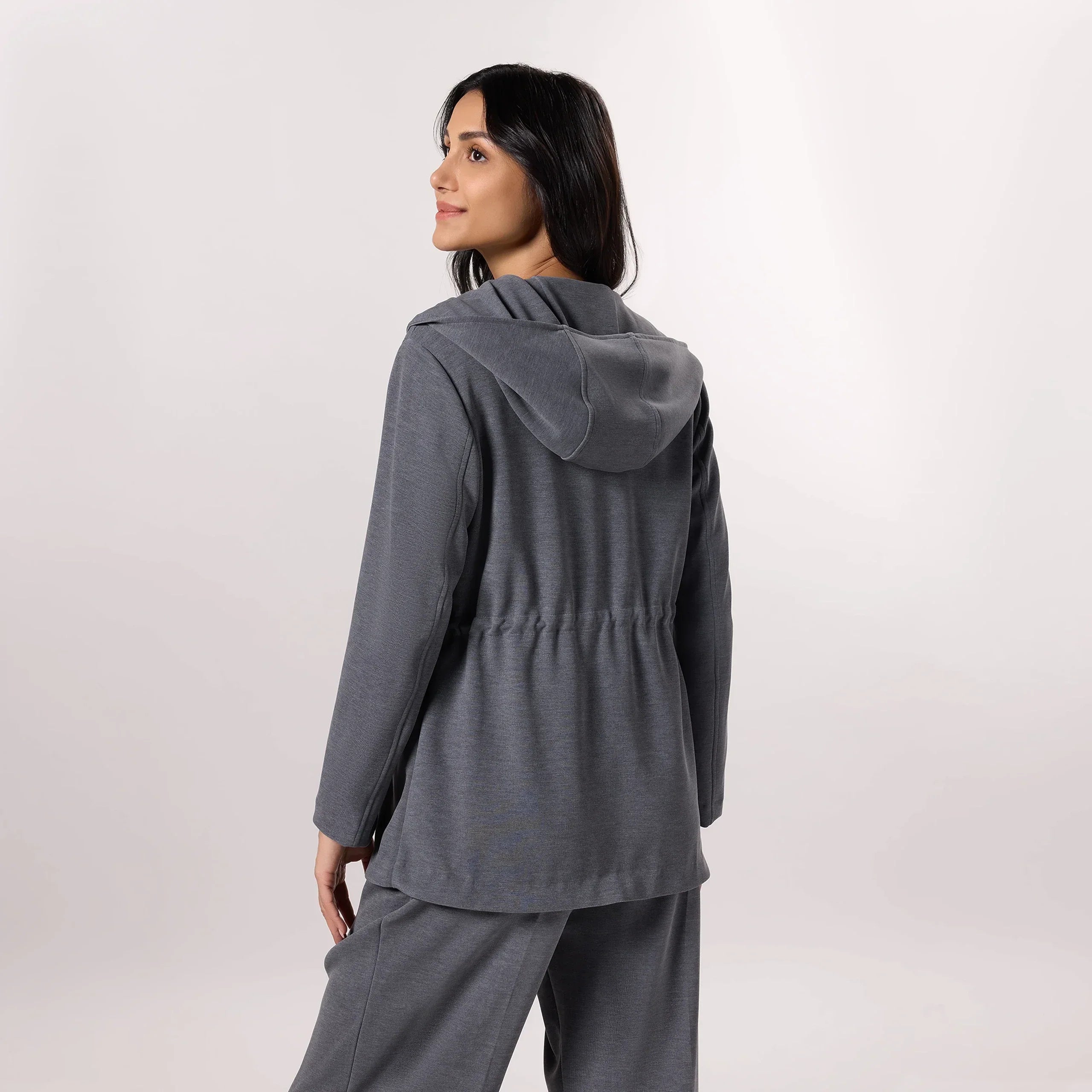 Hooded Blazer - SEASONAL CHARCOAL GREY