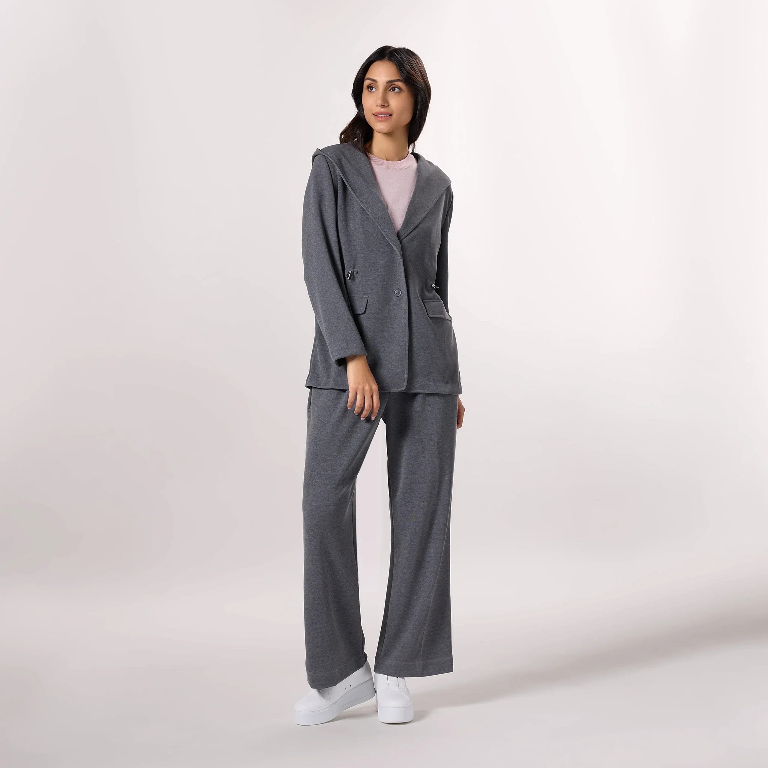 Hooded Blazer - SEASONAL CHARCOAL GREY