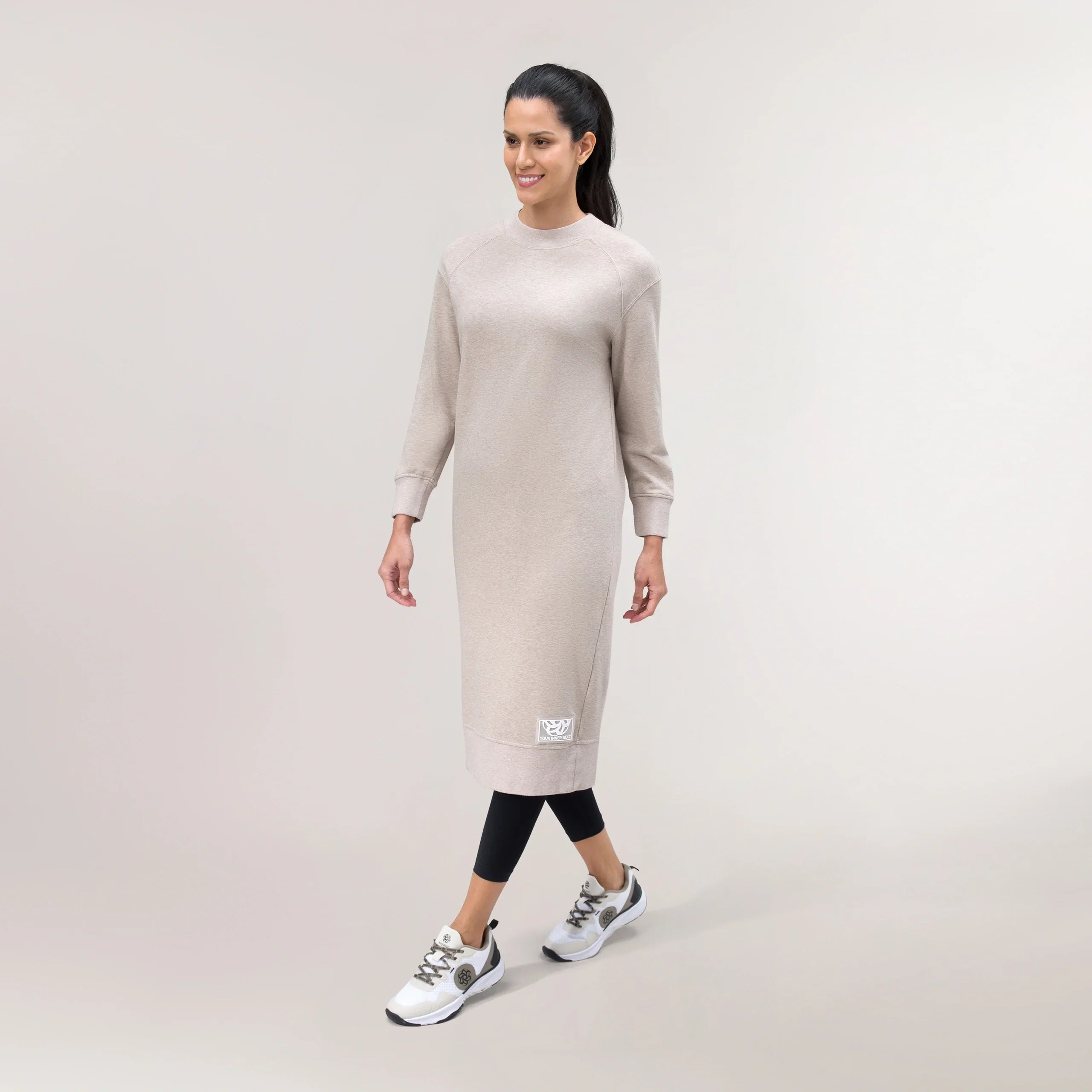 Sweatshirt Dress - SEASONAL OATMEAL MELANGE