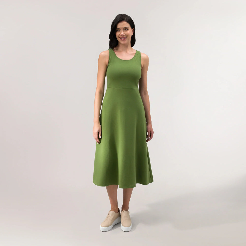 Walkabout Jersey Dress - CORE DARK MUSK GREEN