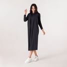 Jersey Dress And Scarf Ensemble - SEASONAL BLACK