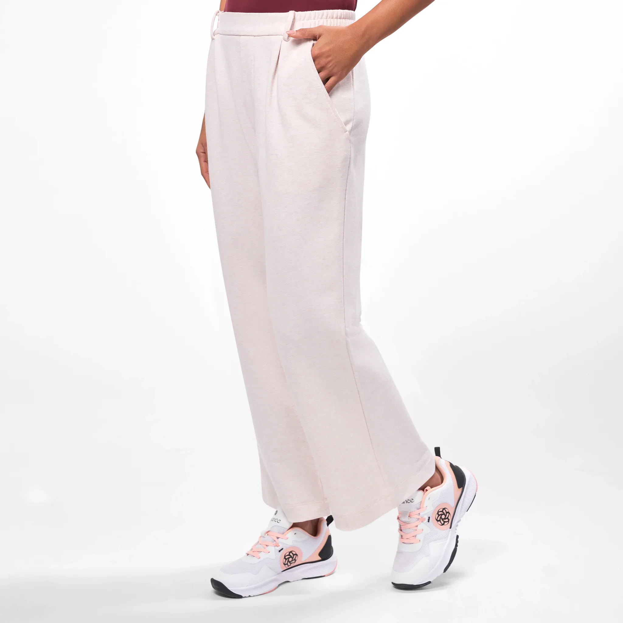 Flare Track Pants - SEASONAL WHITE MELANGE