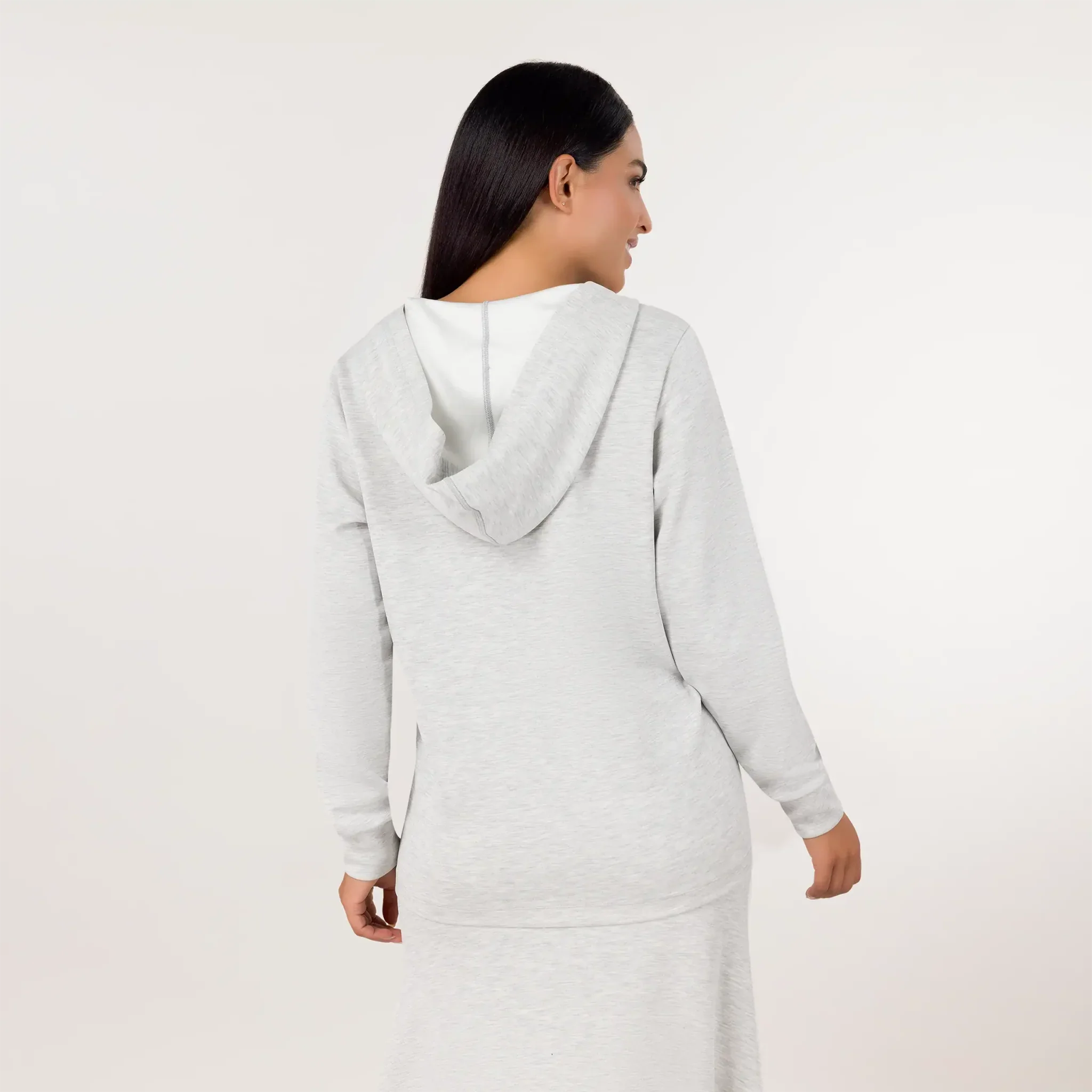Soft Zipped Sweatshirt - SEASONAL GREY MELANGE
