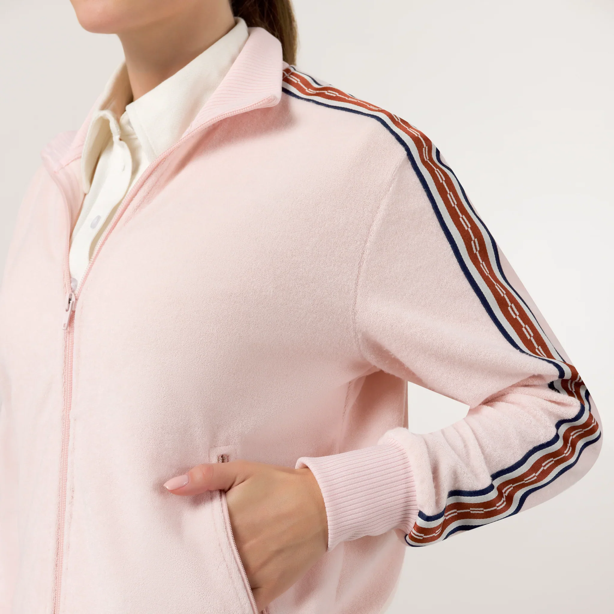 Velour Track Jacket - SEASONAL PINK
