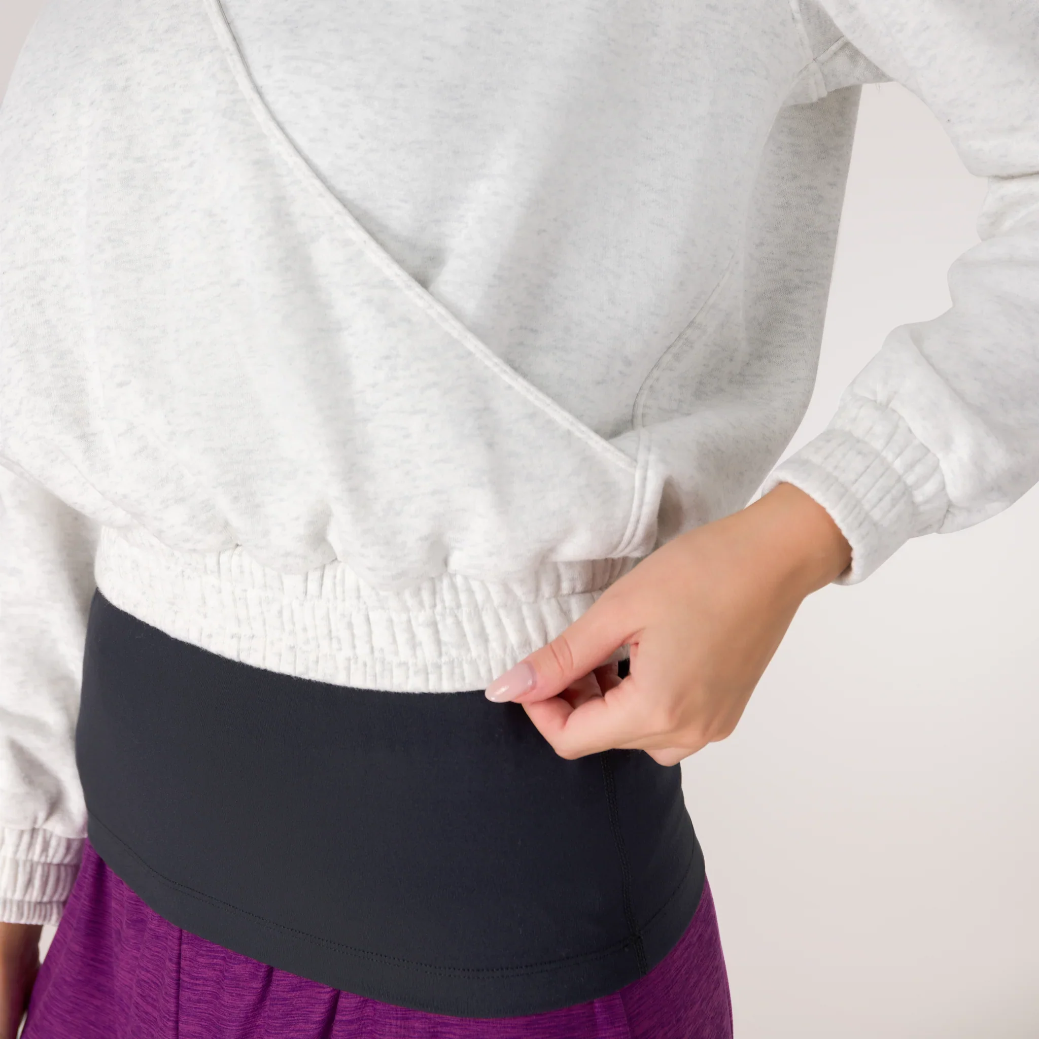 Flashback Wrap Top - KDF HEATHER GREY