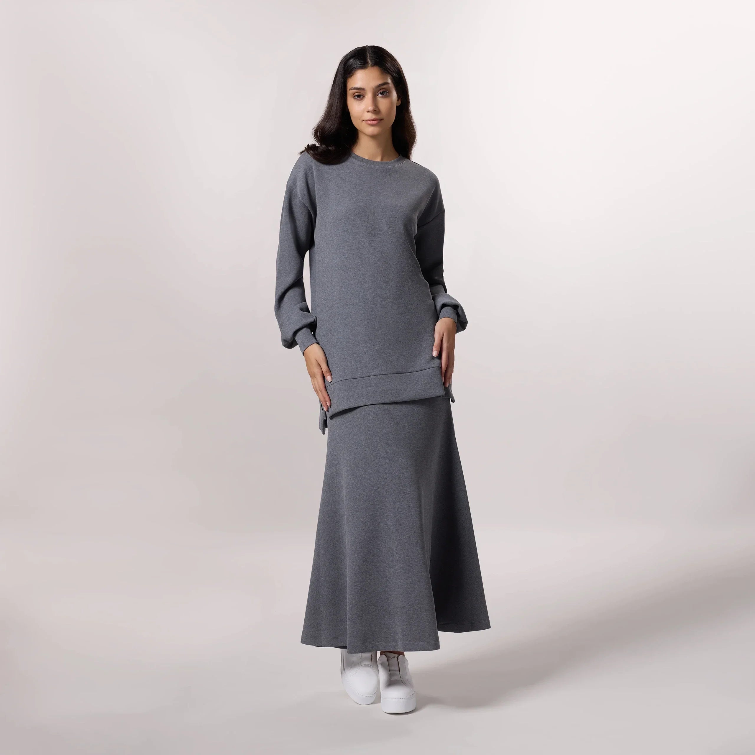 Soft Pullover Tunic - SEASONAL CHARCOAL MELANGE