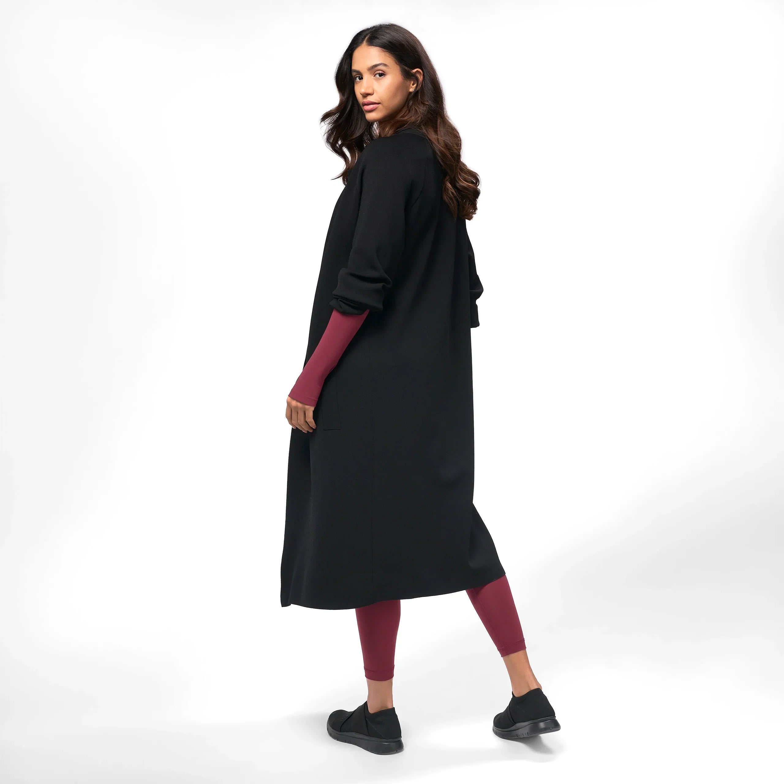 Full-Length Knitted Coat - SEASONAL BLACK
