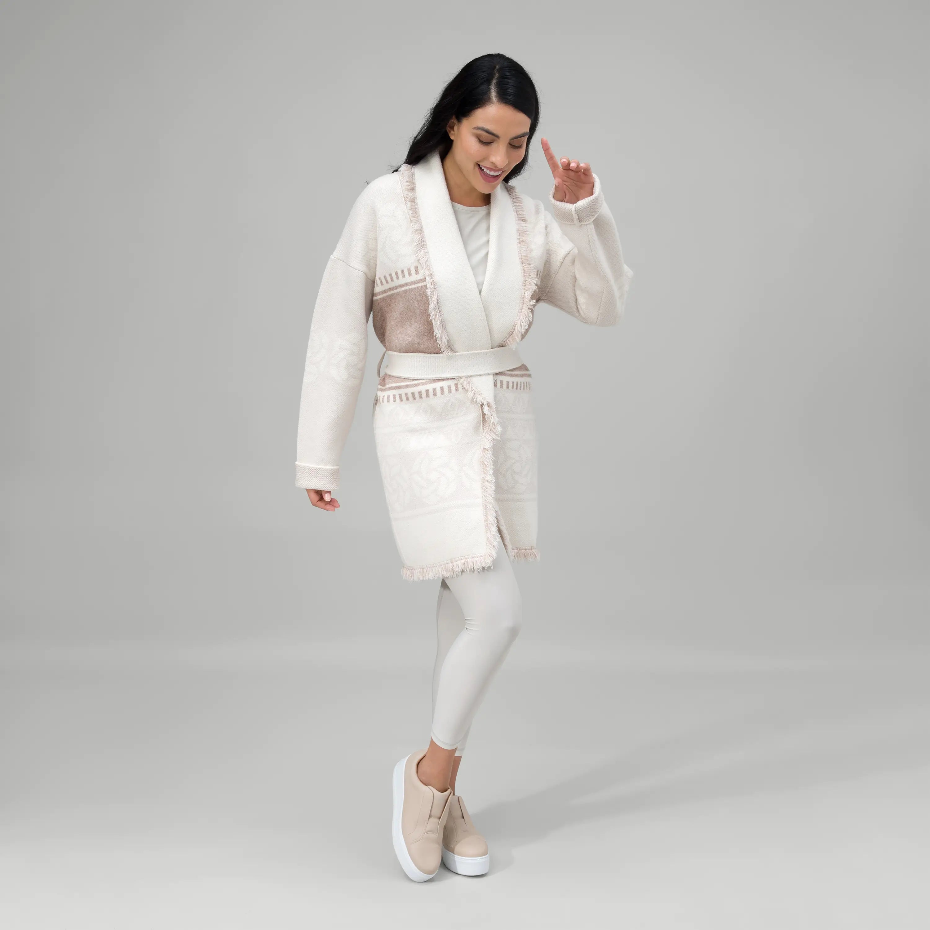 Heritage Midi Wrap Cardigan - SEASONAL WHITE