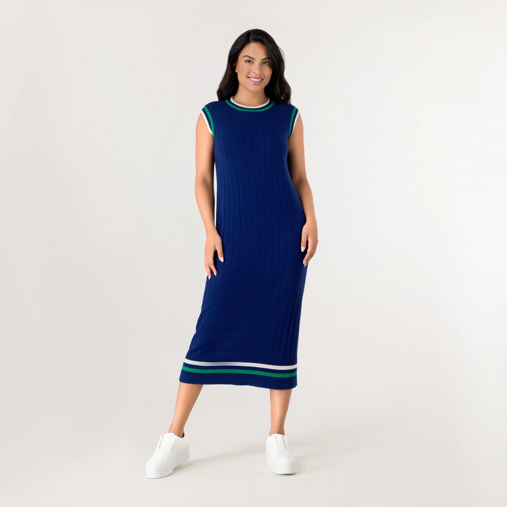 Cable Cashmere Dress - SEASONAL BLUE