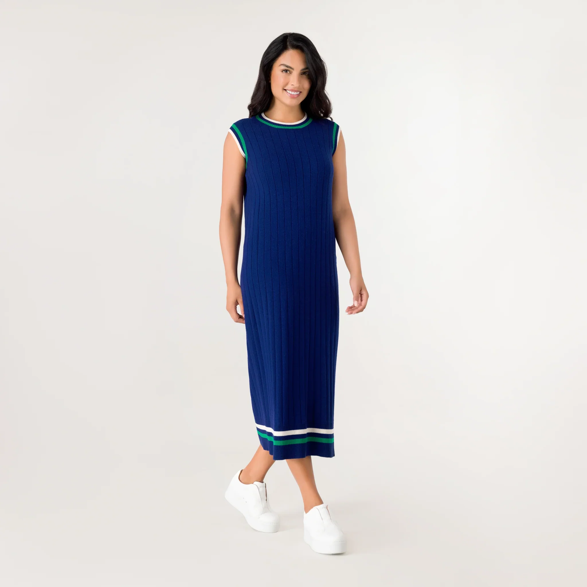 Cable Cashmere Dress - SEASONAL BLUE