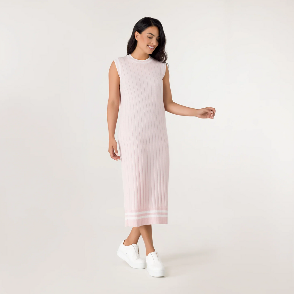 Cable Cashmere Dress - SEASONAL PINK