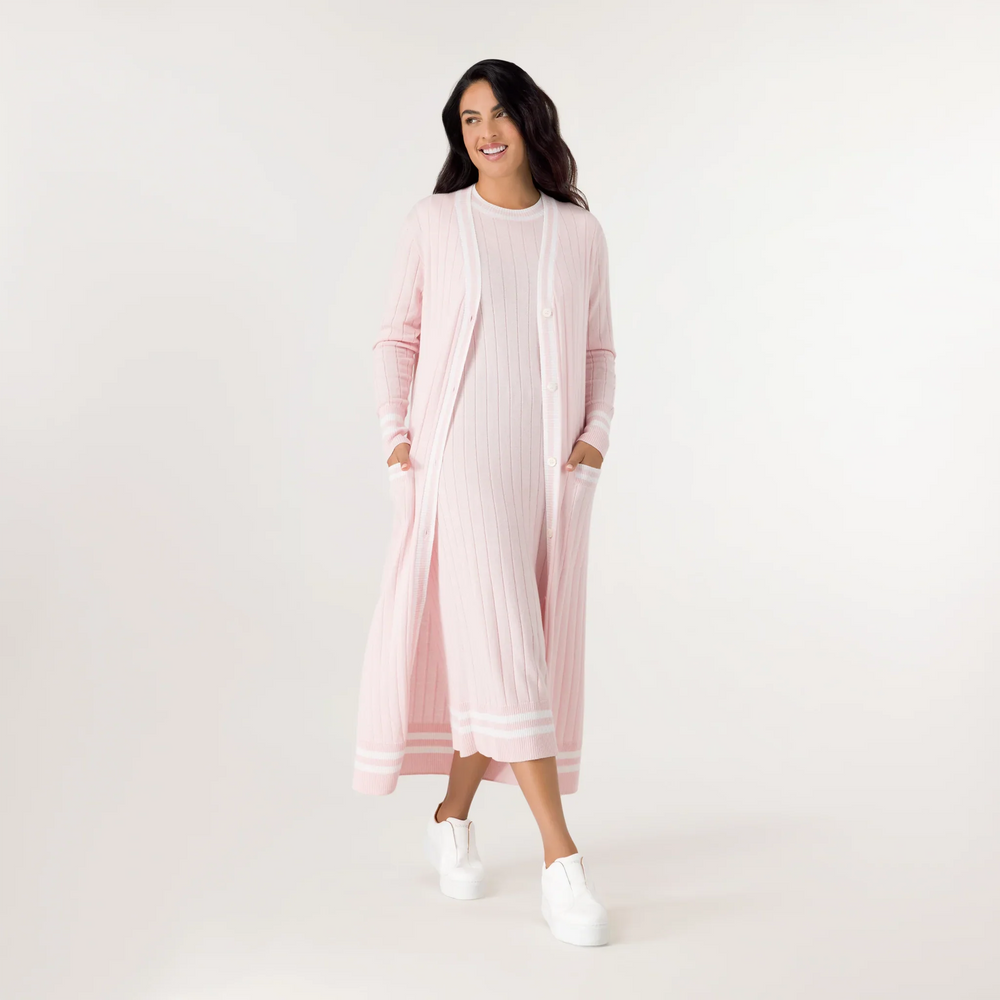 Cashmere Longline Cardigan - SEASONAL PINK