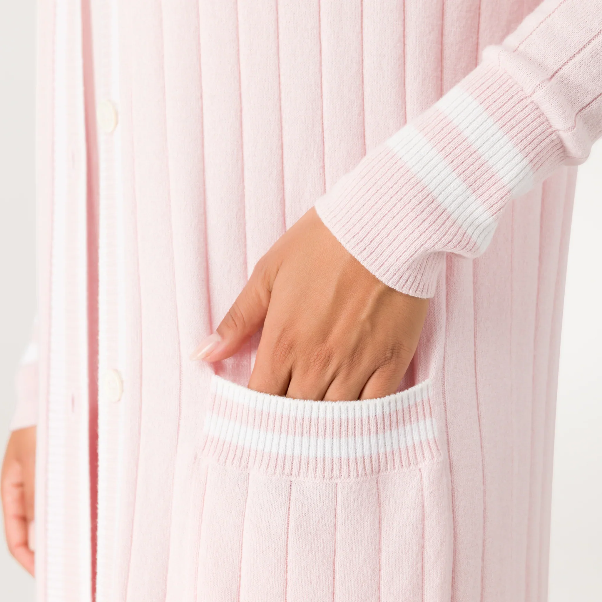 Cashmere Longline Cardigan - SEASONAL PINK