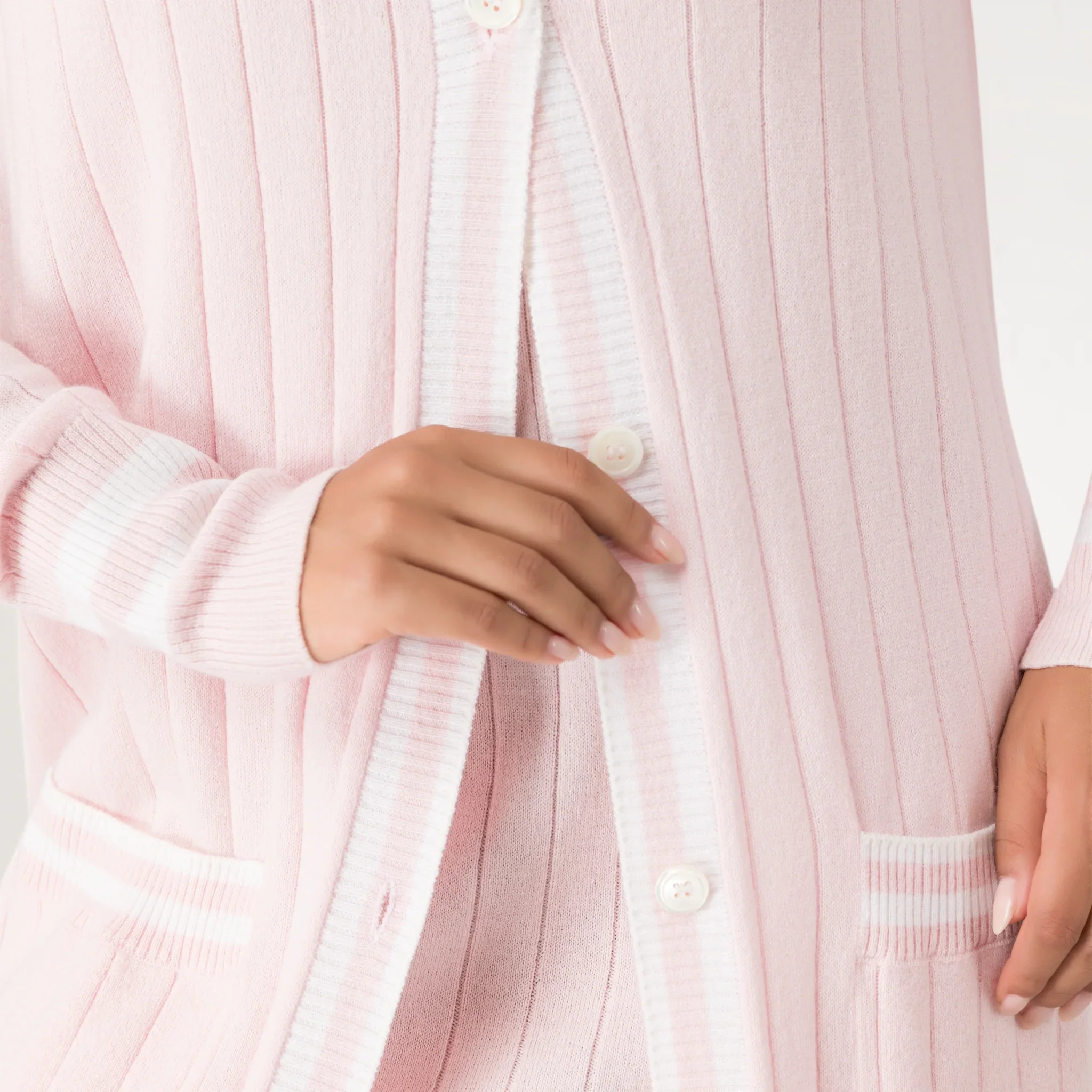 Cashmere Longline Cardigan - SEASONAL PINK