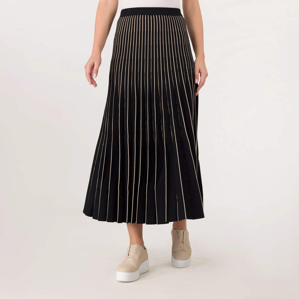 Pleated Maxi Skirt - SEASONAL BLACK