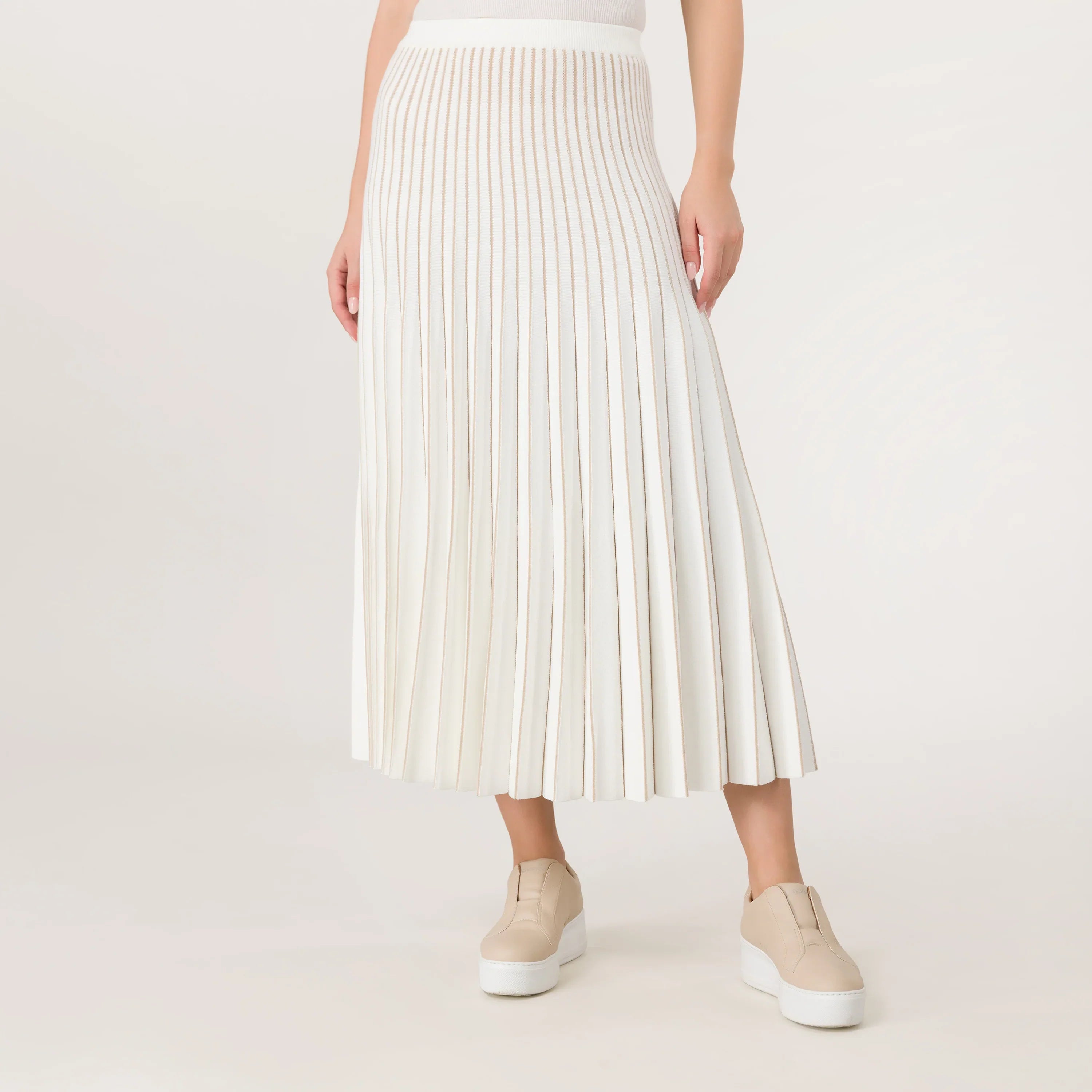 Pleated Maxi Skirt - SEASONAL WHITE
