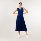 Pleated Knit Dress - SEASONAL NAVY