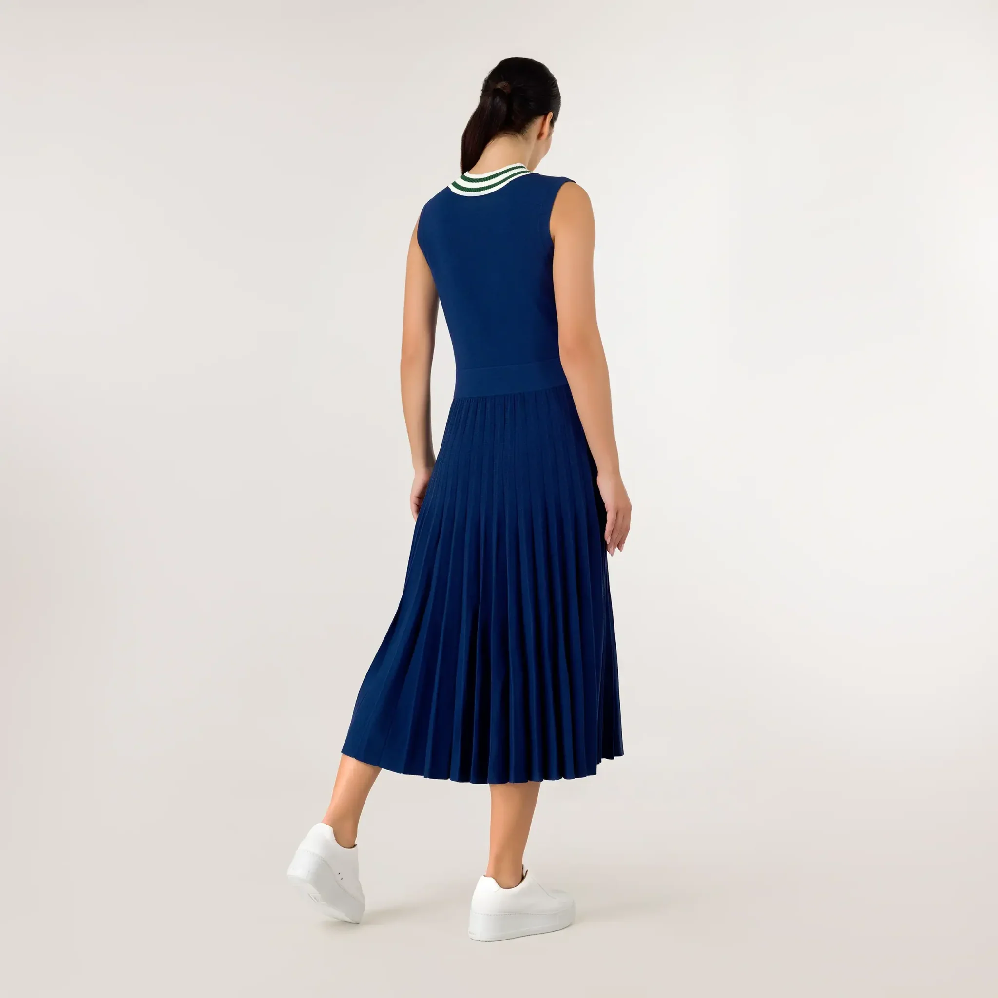 Pleated Knit Dress - SEASONAL NAVY