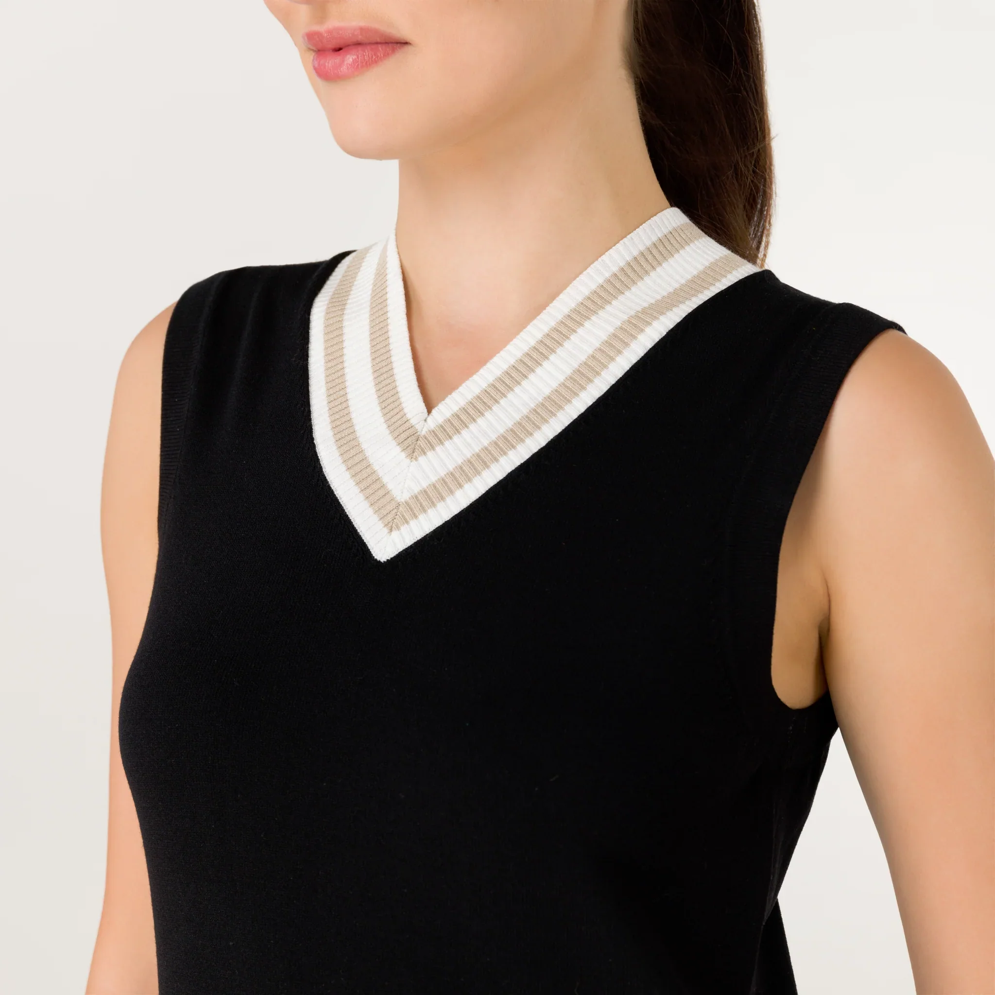 Pleated Knit Dress - SEASONAL BLACK