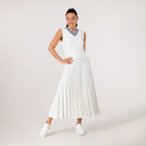 Pleated Knit Dress - SEASONAL WHITE