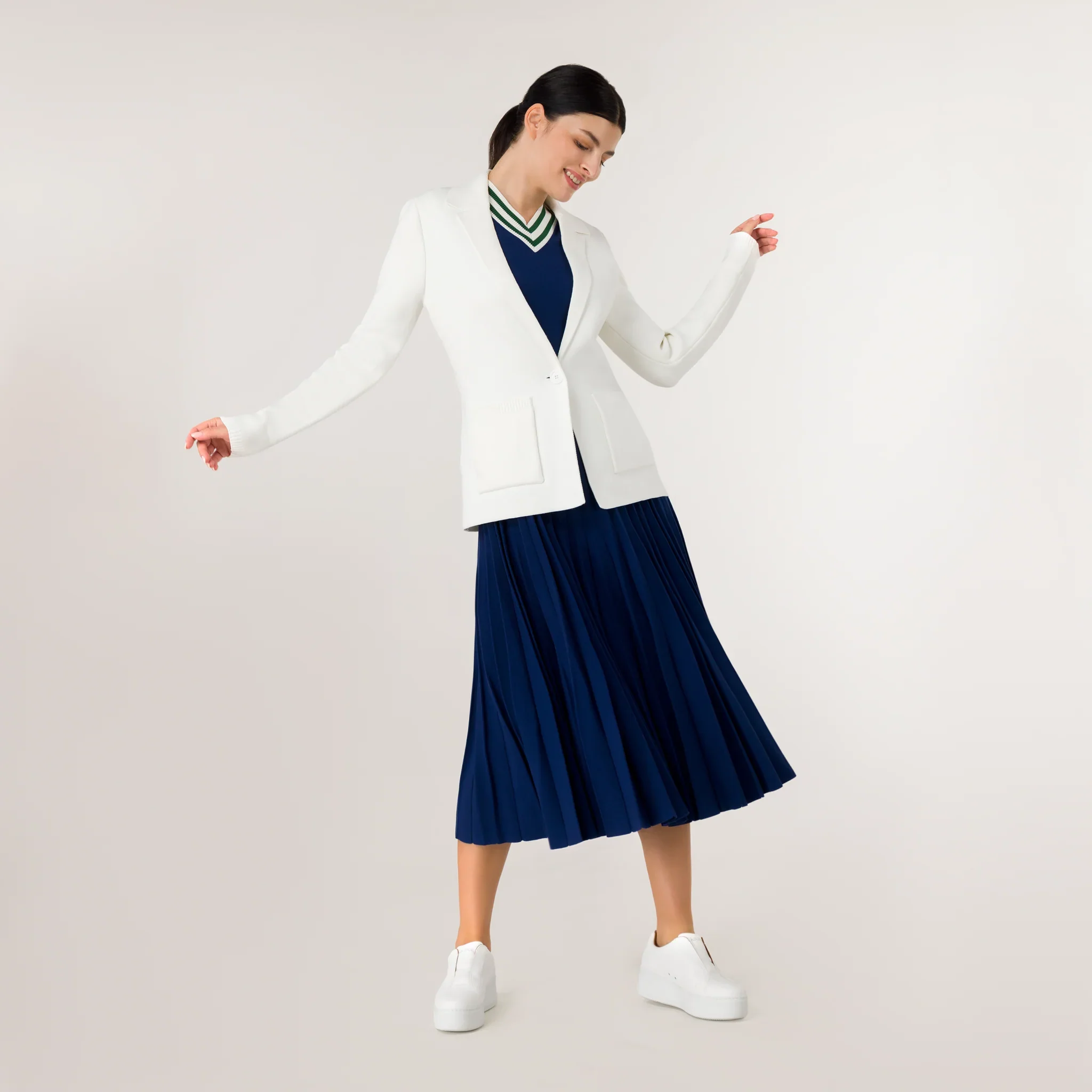 Knitted Blazer - SEASONAL WHITE