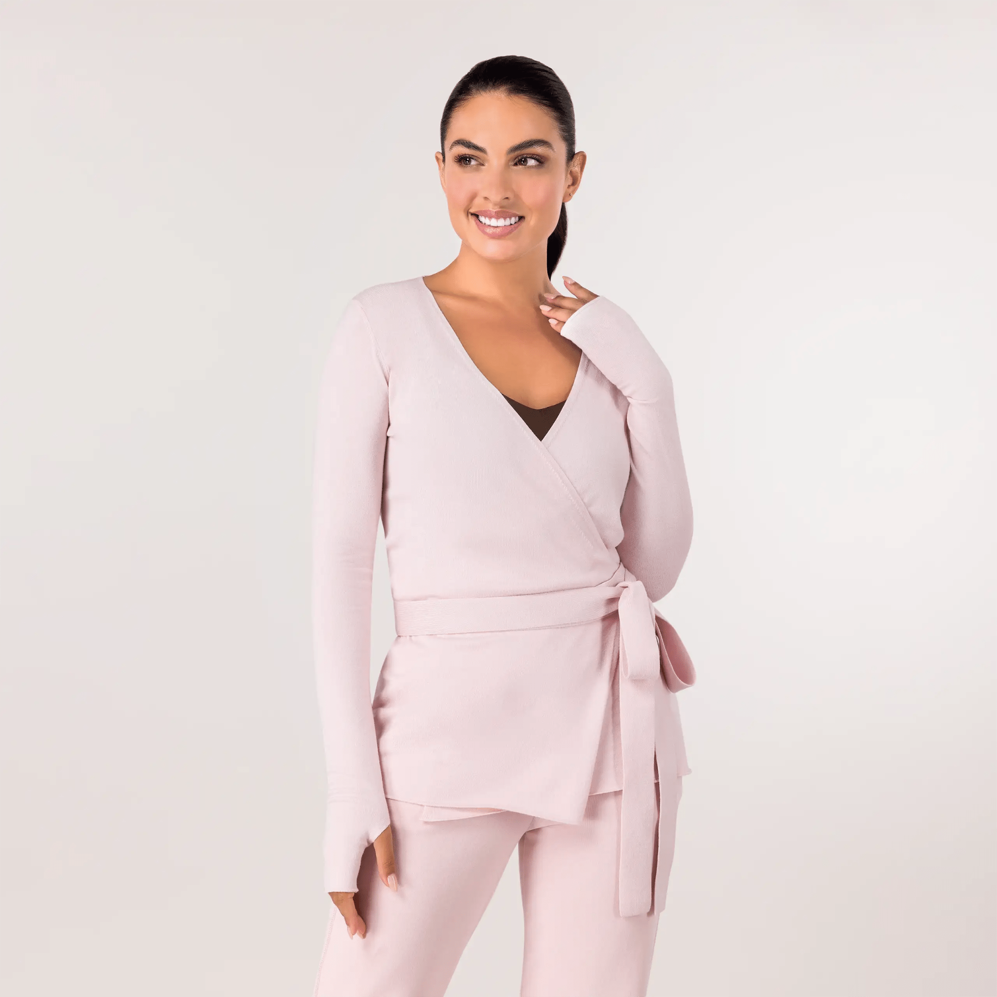 Ballerina Wrap Sweater - CORE LIGHT PINK