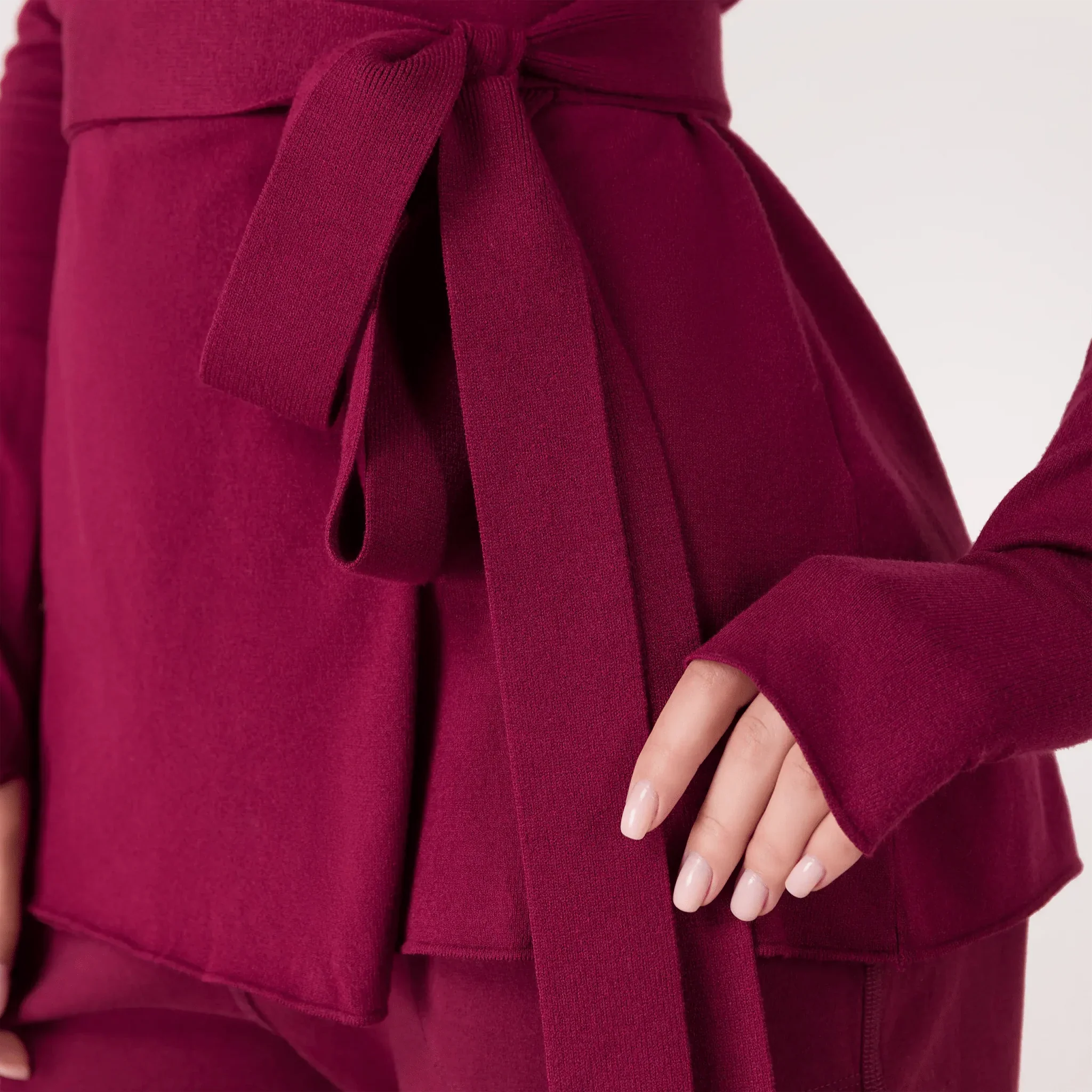 Ballerina Wrap Sweater - CORE GRAPE RED
