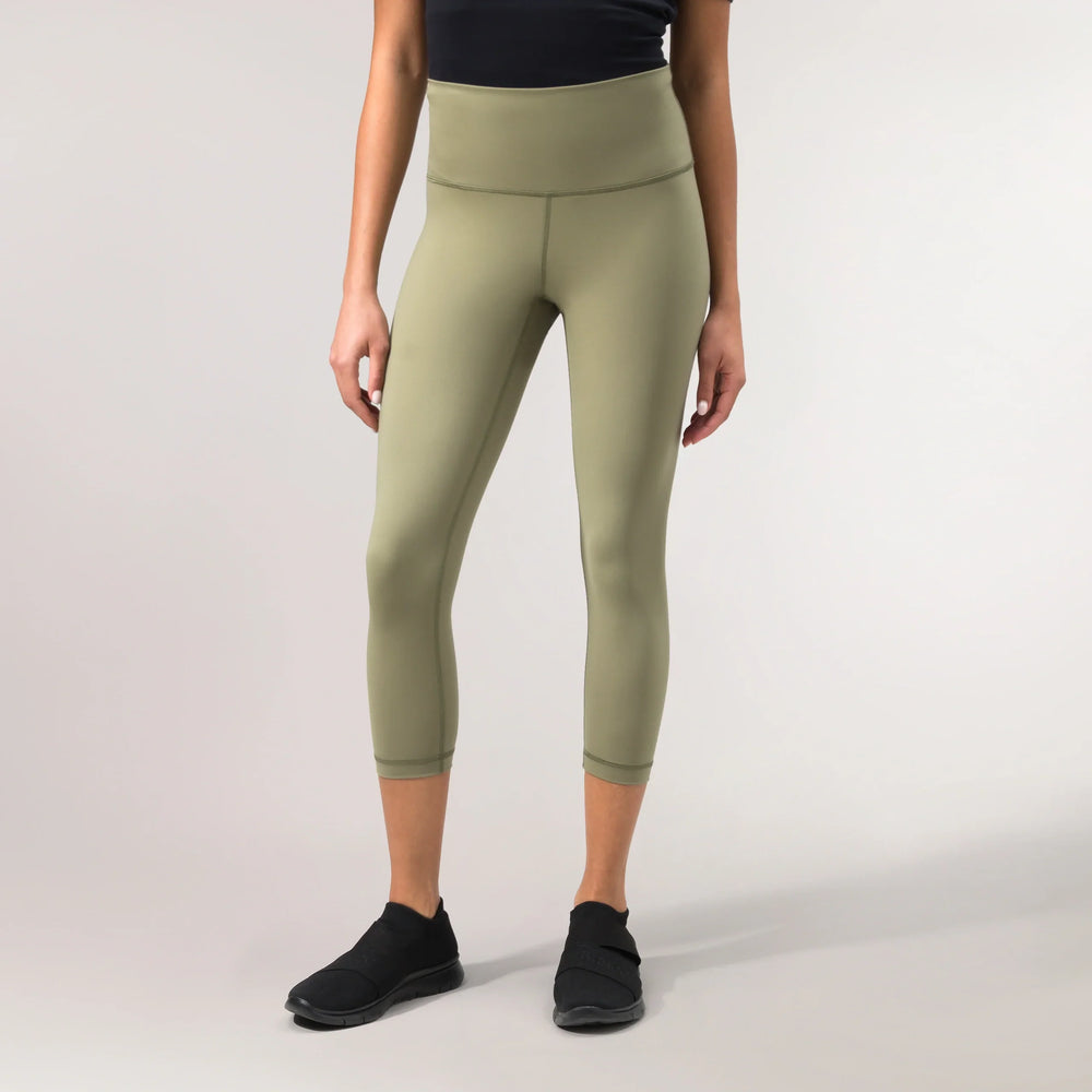 Sculpting Compression Crop Legging - CORE MUSK GREEN
