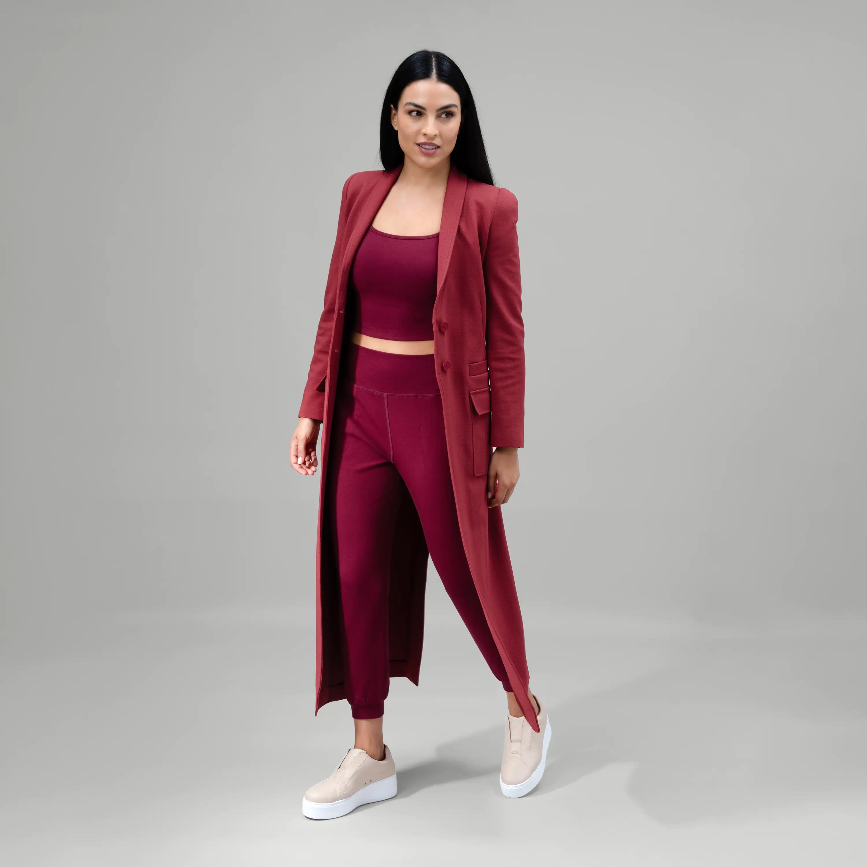 Active Blazer Abaya - SEASONAL GRAPE RED