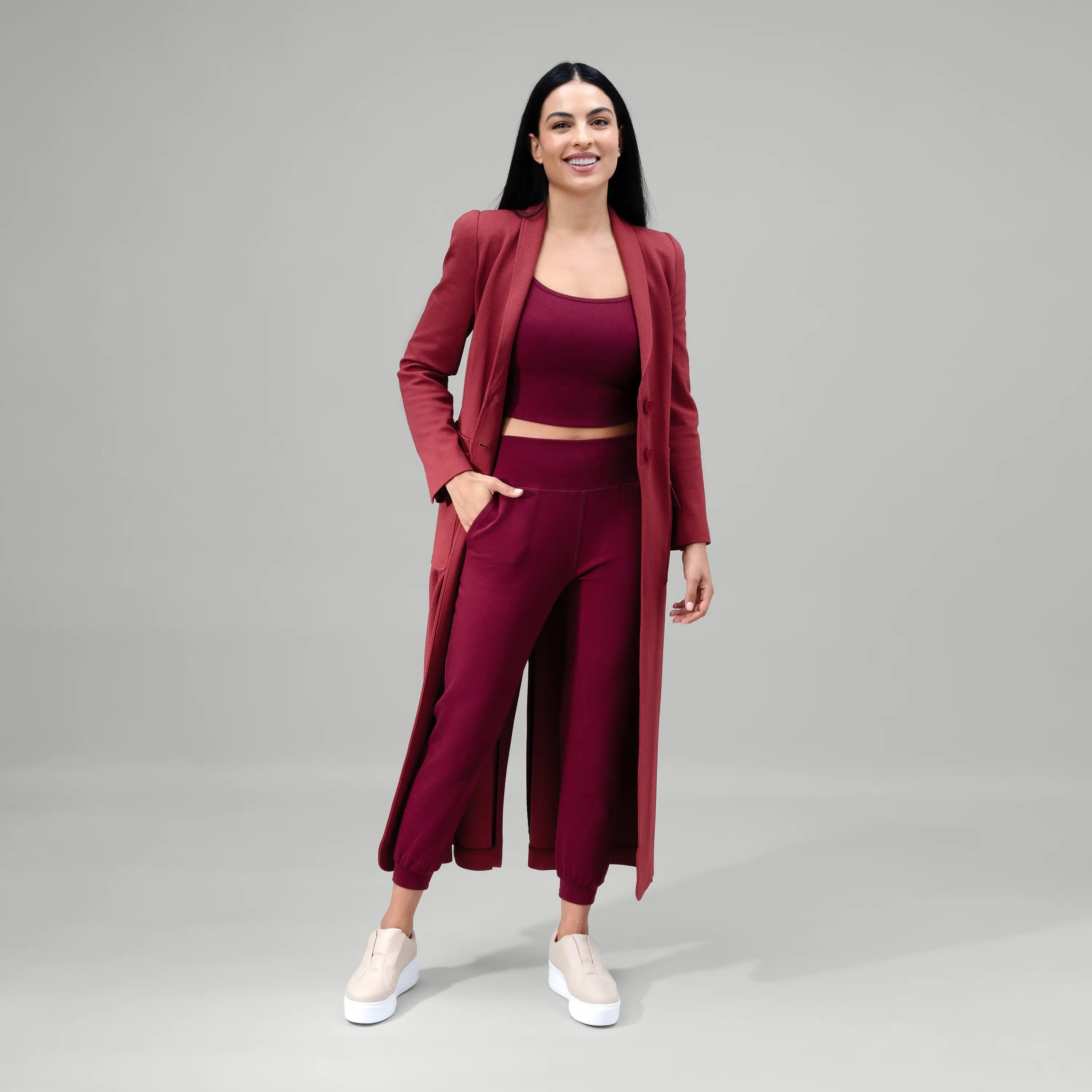 Active Blazer Abaya - SEASONAL GRAPE RED