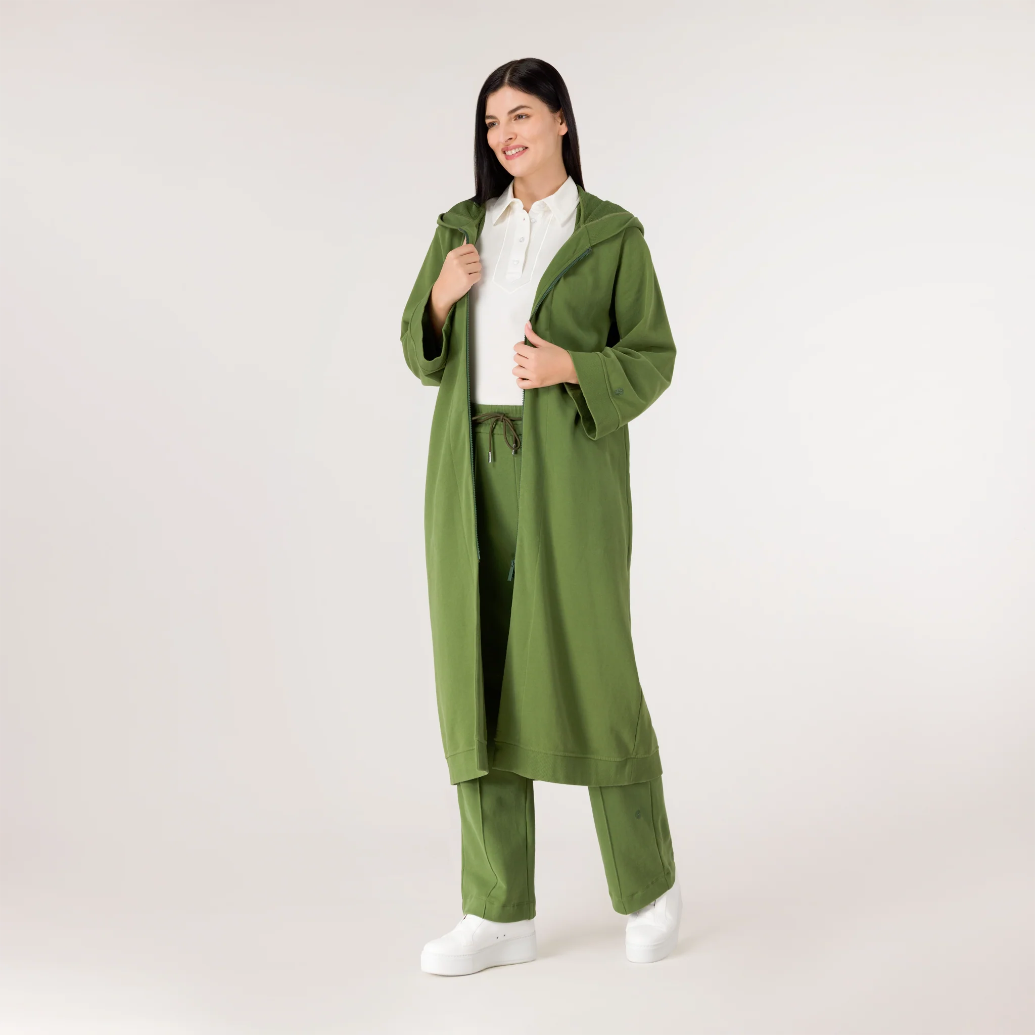 Good To Go Abaya - CORE DARK MUSK GREEN