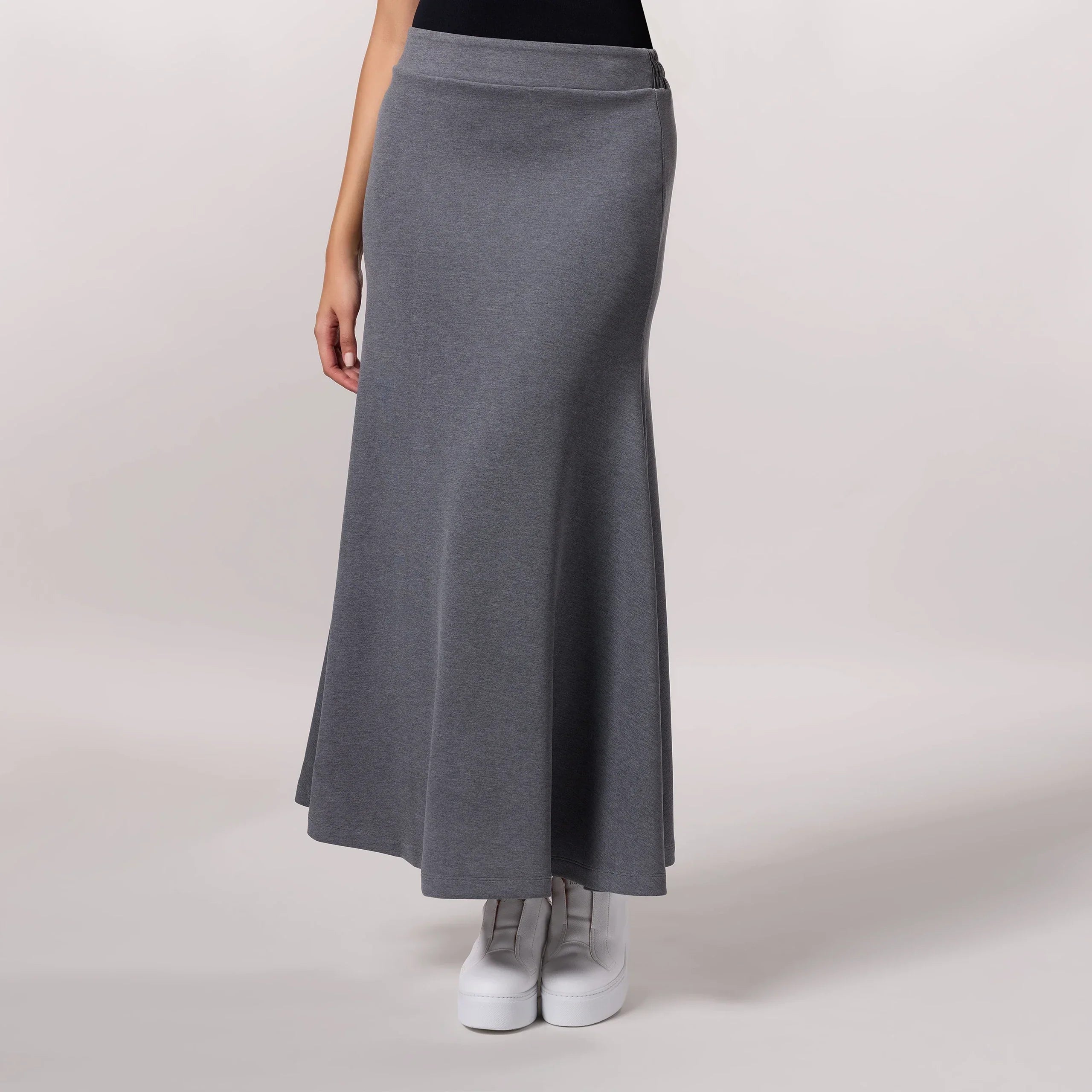 Soft Flared Skirt - SEASONAL CHARCOAL MELANGE