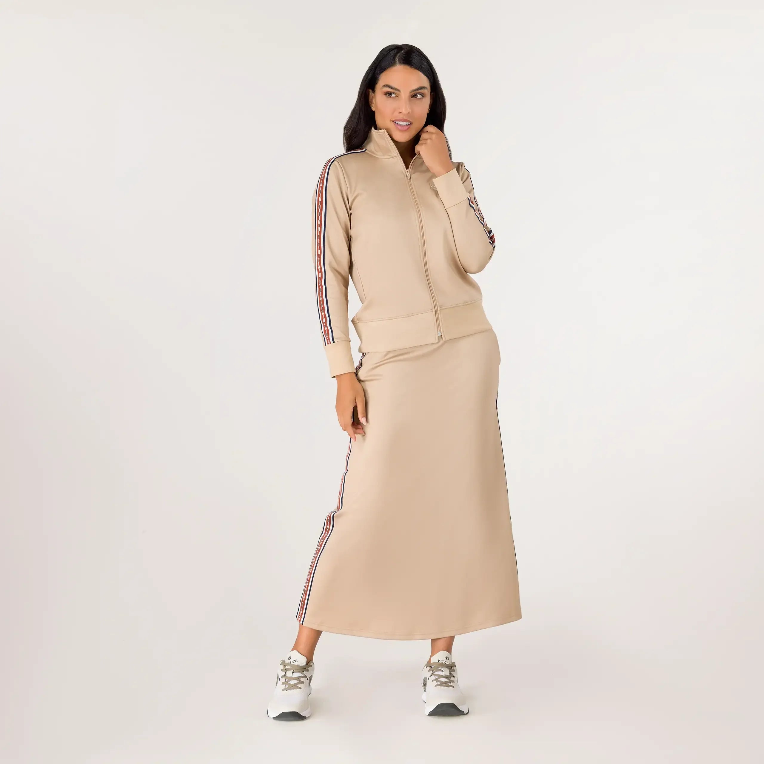 Kayanee Midi Track Skirt - SEASONAL SAND