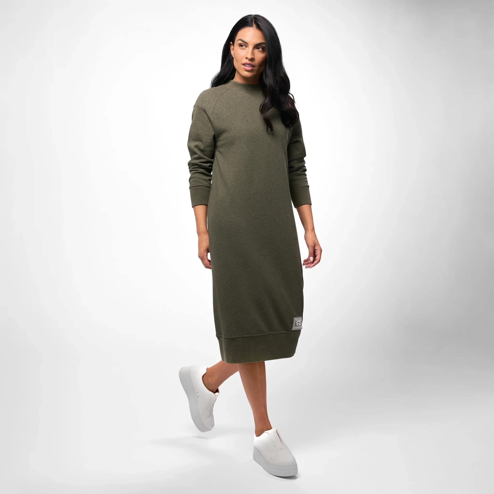 Sweatshirt Dress - SEASONAL GREEN MELANGE