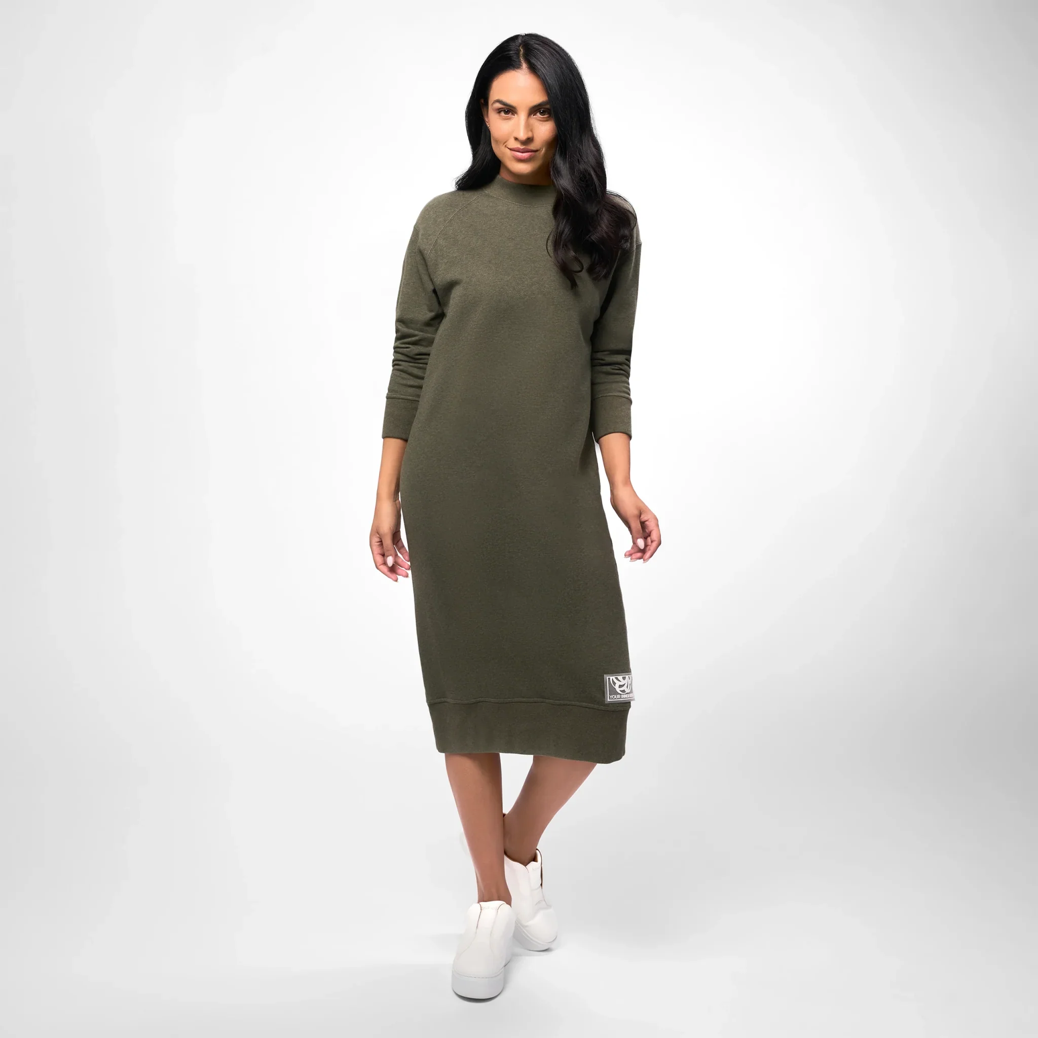 Sweatshirt Dress - SEASONAL GREEN MELANGE