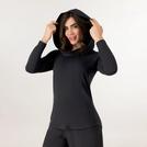 Hooded Long Sleeve Top - SEASONAL BLACK