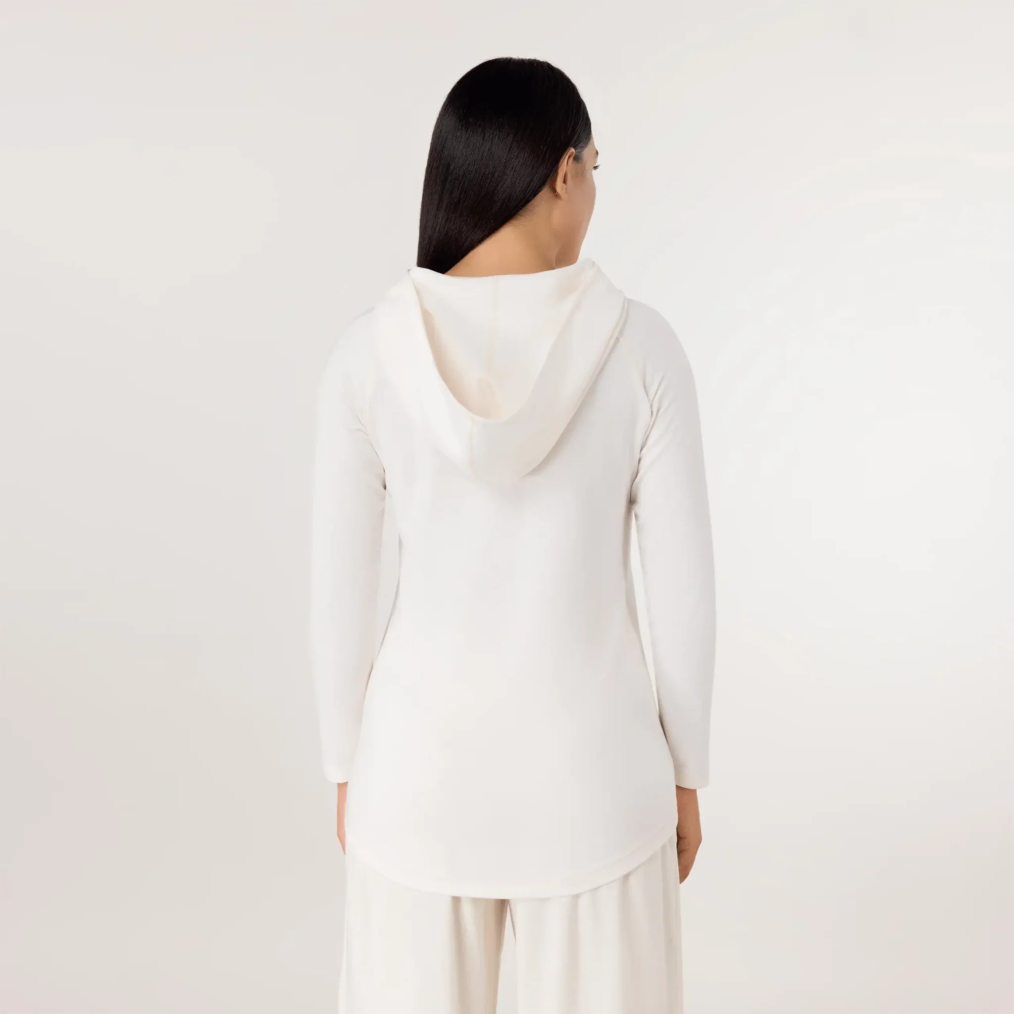 Hooded Long Sleeve Top - SEASONAL BEIGE