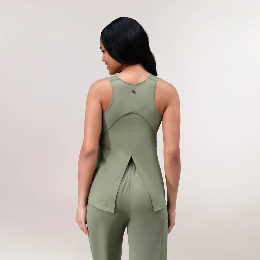 Flow Racerback Top - CORE MUSK GREEN