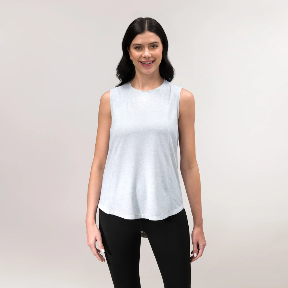 Twirl Sleeveless Top - CORE HEATHER GREY