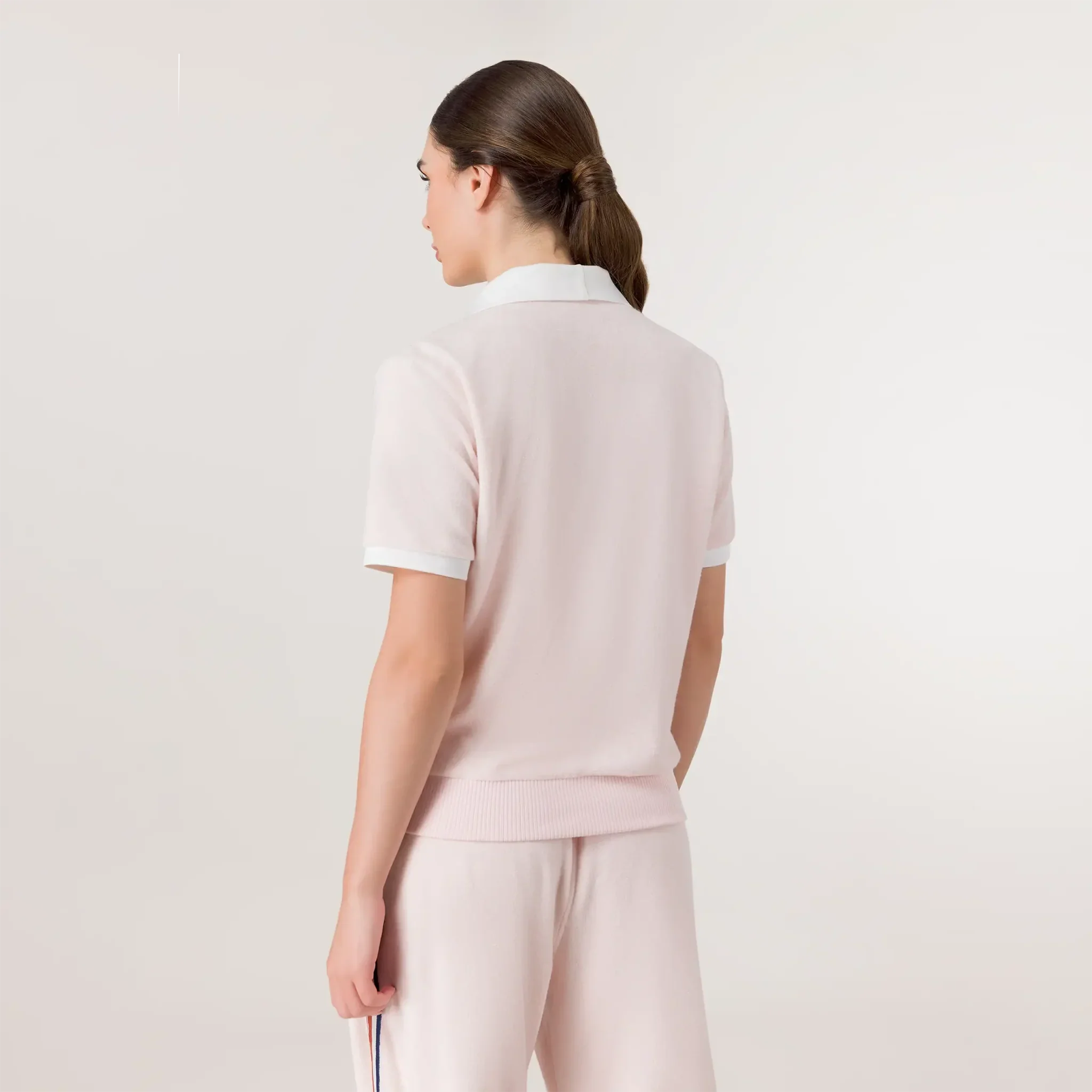 Velour Polo Top - SEASONAL PINK